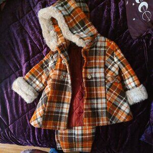 Vintage wool plaid coat with matching pants size 3t